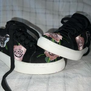 Black with Embroidered Flowers Rebecca Minkoff Sneakers